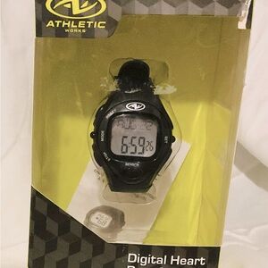 Athletic Works Black Digital Heart Rate Watch